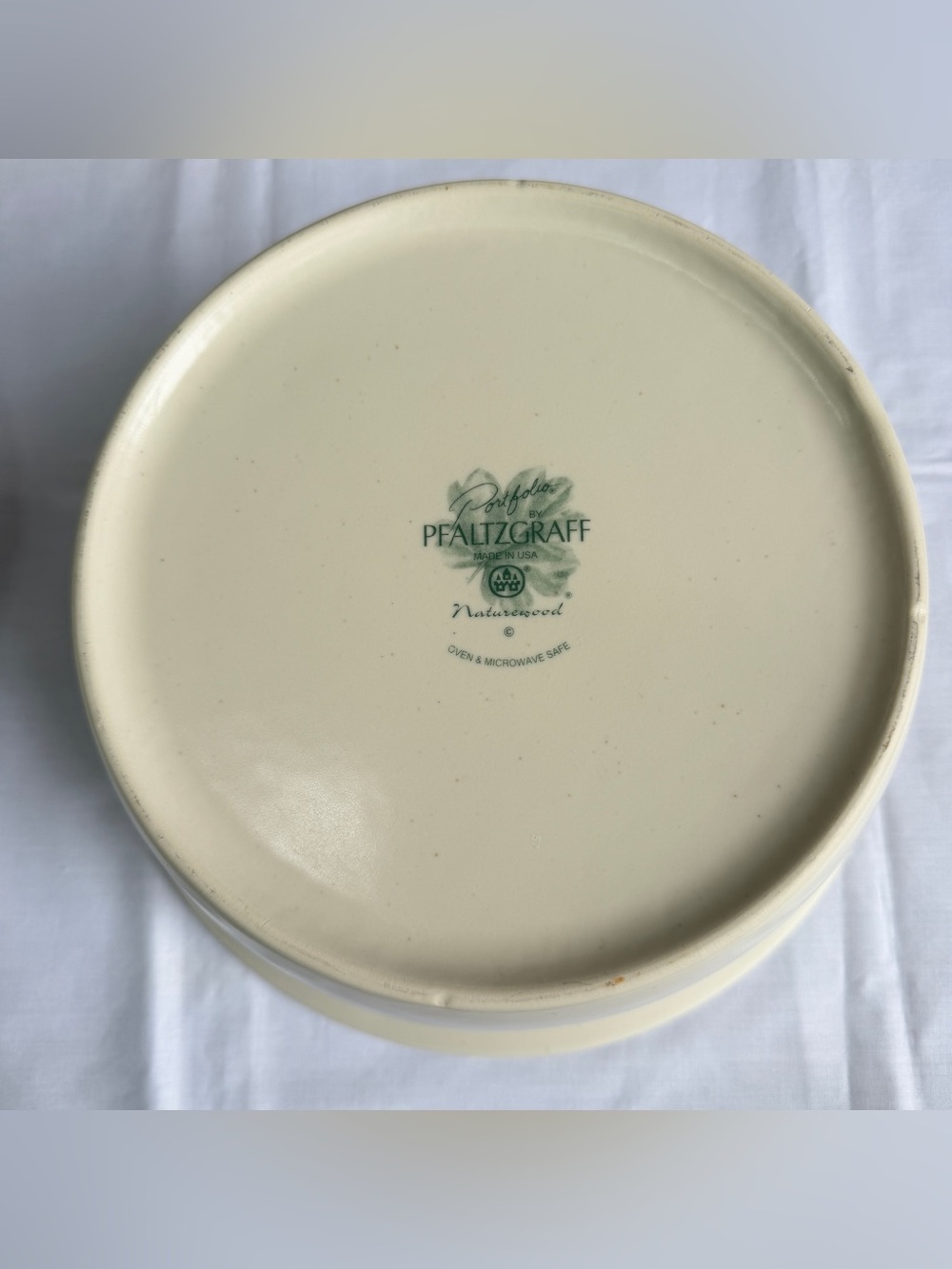 Pfaltzgraff Naturewood Stoneware Round Casserole w/Lid Garden 318 Green USA - Picture 7 of 16
